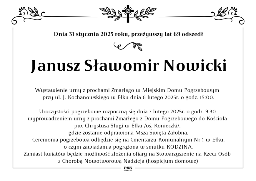 Janusz Sławomir Nowicki - nekrolog